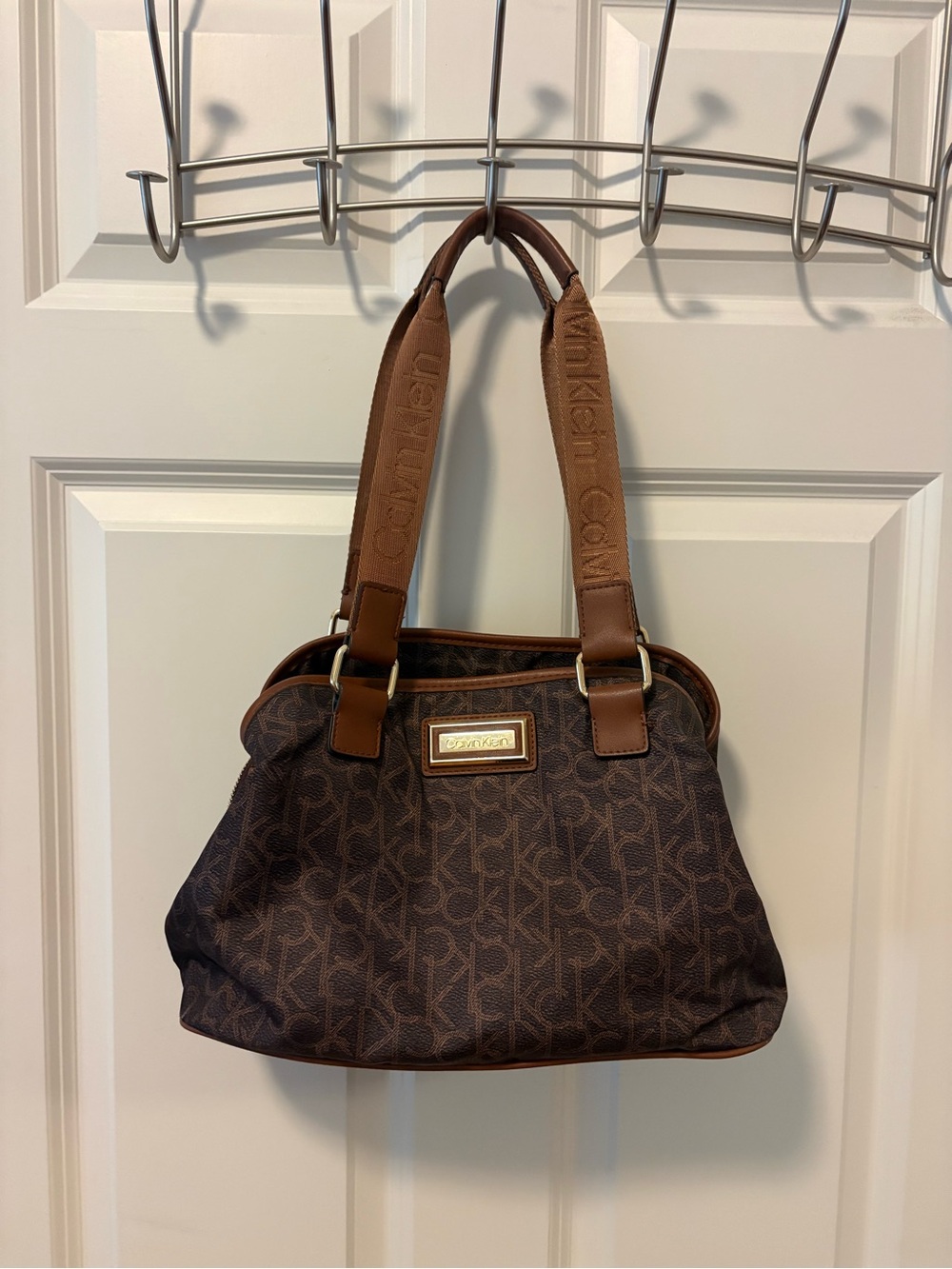 Calvin Klein Chocolate Brown Logo Shoulder Bag